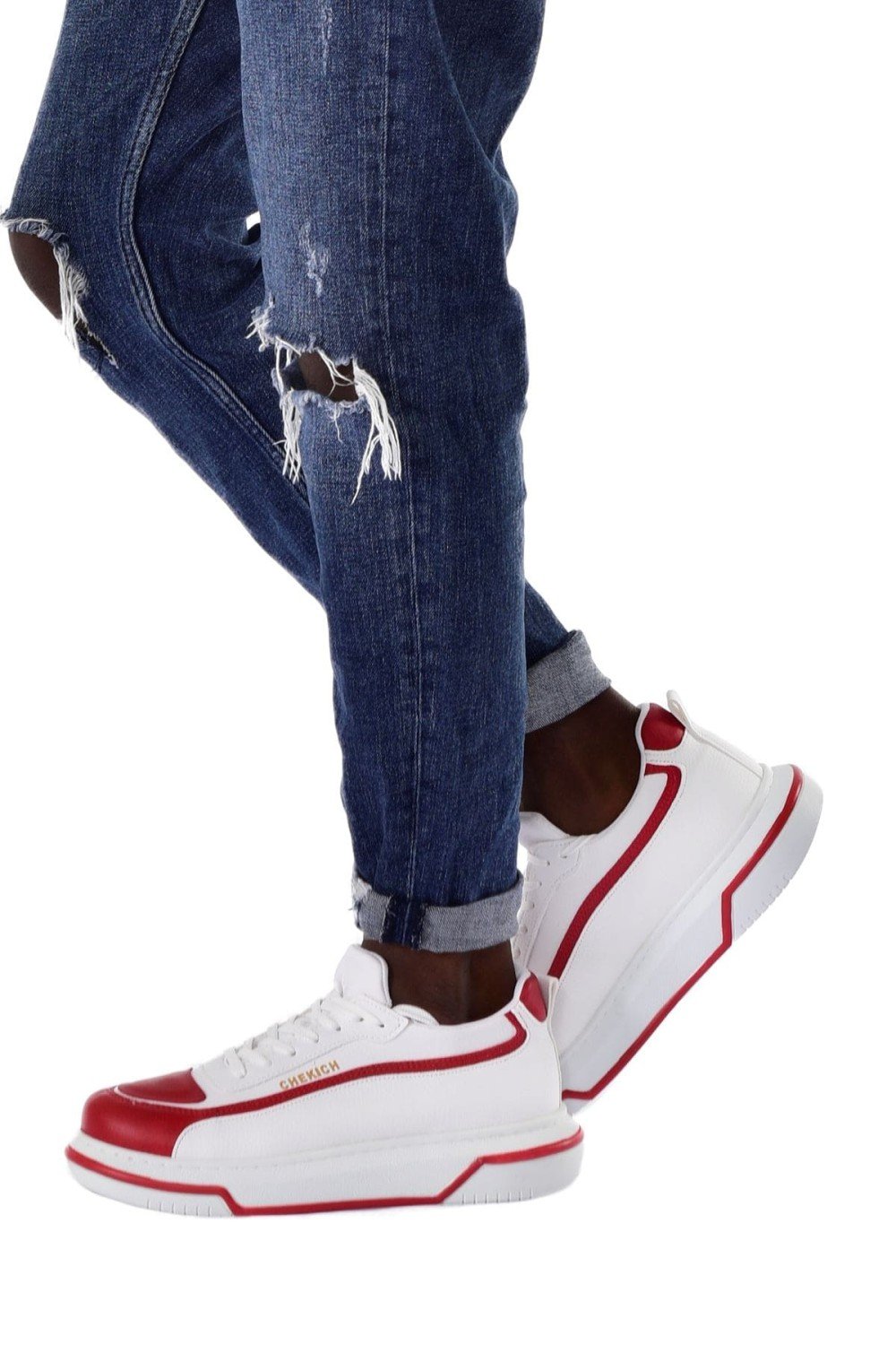 CH241 Signature Line Up Erkek Günlük Bağcıklı Cilt Spor Sneaker Ayakkabı CBT - Beyaz/Kırmızı Erkek Ayakkabı CH241 Signature Line Up Erkek Günlük Bağcıklı Cilt Spor Sneaker Ayakkabı CBT - Beyaz/Kırmızı – Chekich Erkek Ayakkabı