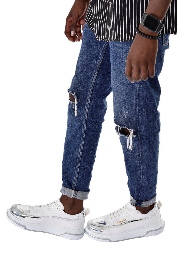 CH241 Signature Line Up Erkek Günlük Bağcıklı Cilt Spor Sneaker Ayakkabı CBT - Beyaz/Silver