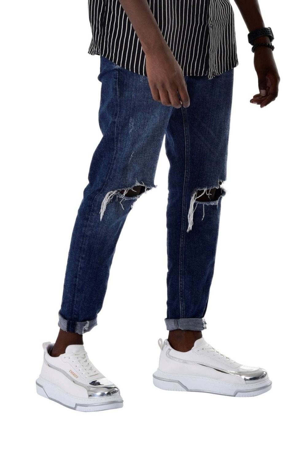 CH241 Signature Line Up Erkek Günlük Bağcıklı Cilt Spor Sneaker Ayakkabı CBT - Beyaz/Silver Erkek Ayakkabı CH241 Signature Line Up Erkek Günlük Bağcıklı Cilt Spor Sneaker Ayakkabı CBT - Beyaz/Silver – Chekich Erkek Ayakkabı