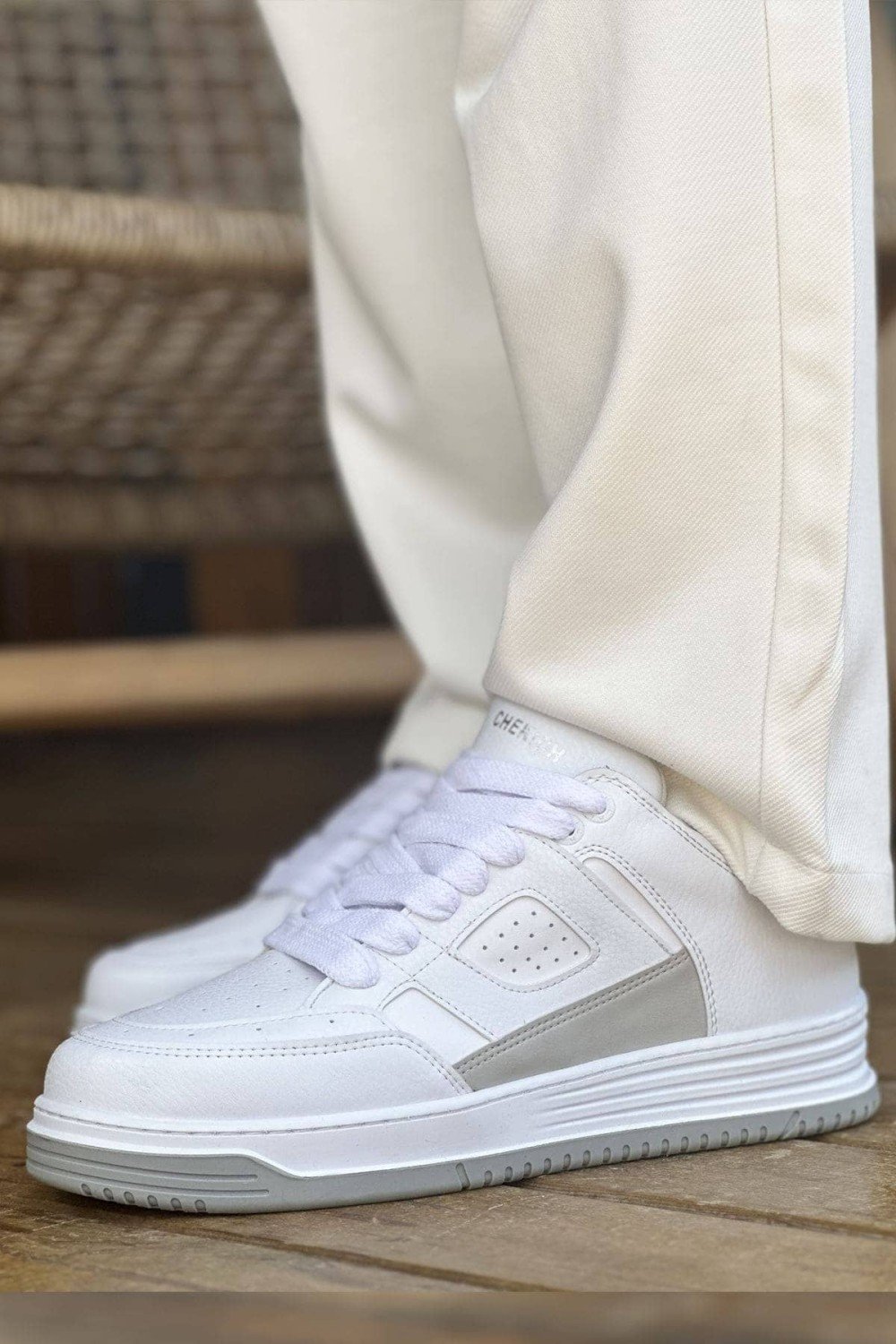 CH2410 Avax Erkek Günlük Bağcıklı Cilt Spor Sneaker Ayakkabı CBT - Beyaz Erkek Ayakkabı CH2410 Avax Erkek Günlük Bağcıklı Cilt Spor Sneaker Ayakkabı CBT - Beyaz – Chekich Erkek Ayakkabı