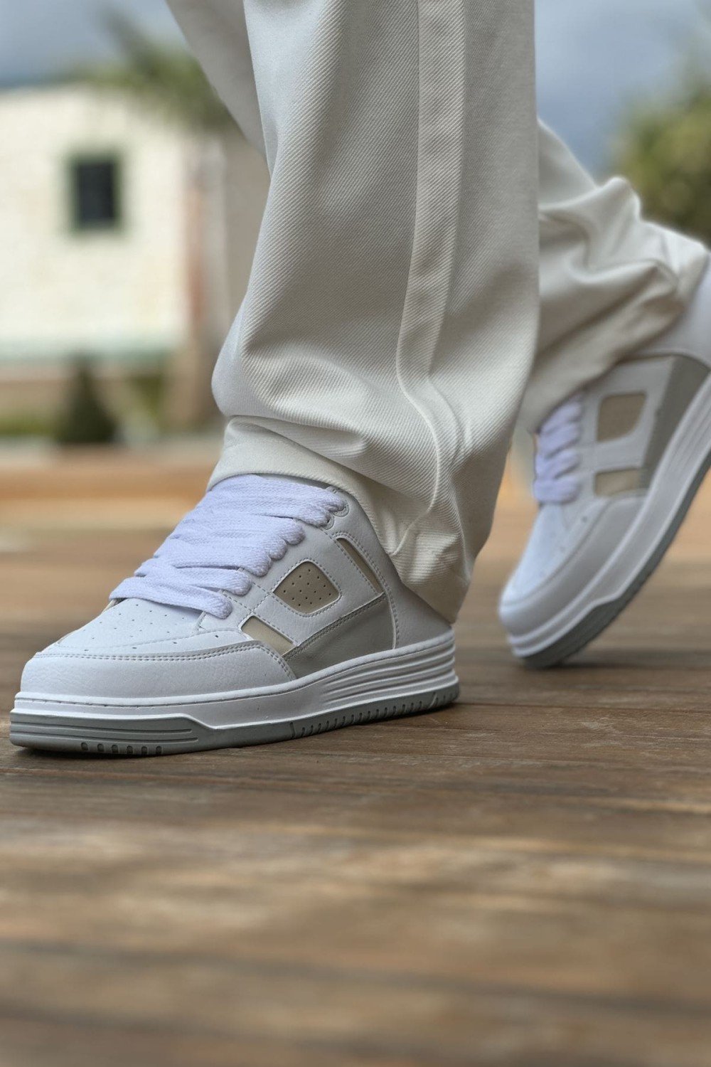 CH2410 Avax Erkek Günlük Bağcıklı Cilt Spor Sneaker Ayakkabı CBT - Beyaz/Bej Erkek Ayakkabı CH2410 Avax Erkek Günlük Bağcıklı Cilt Spor Sneaker Ayakkabı CBT - Beyaz/Bej – Chekich Erkek Ayakkabı