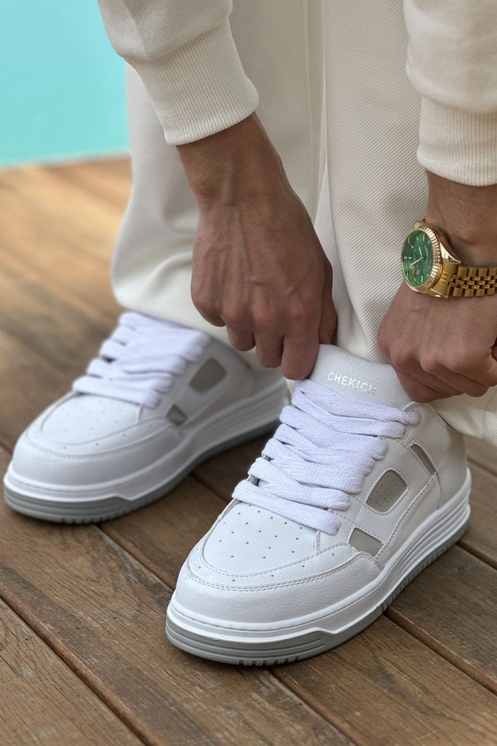 CH2410 Avax Erkek Günlük Bağcıklı Cilt Spor Sneaker Ayakkabı CBT - Beyaz/Gri Erkek Ayakkabı CH2410 Avax Erkek Günlük Bağcıklı Cilt Spor Sneaker Ayakkabı CBT - Beyaz/Gri – Chekich Erkek Ayakkabı