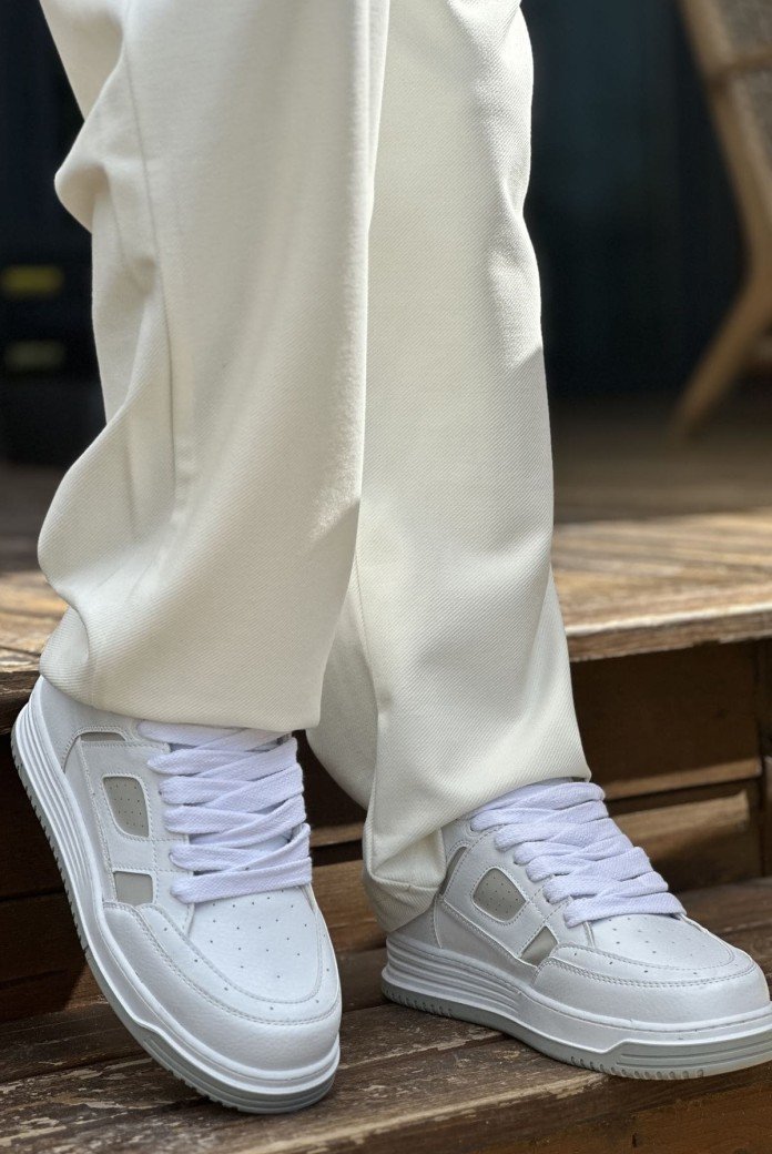 CH2410 Avax Erkek Günlük Bağcıklı Cilt Spor Sneaker Ayakkabı CBT - Beyaz/Gri CH2410 Avax Erkek Günlük Bağcıklı Cilt Spor Sneaker Ayakkabı CBT - Beyaz/Gri