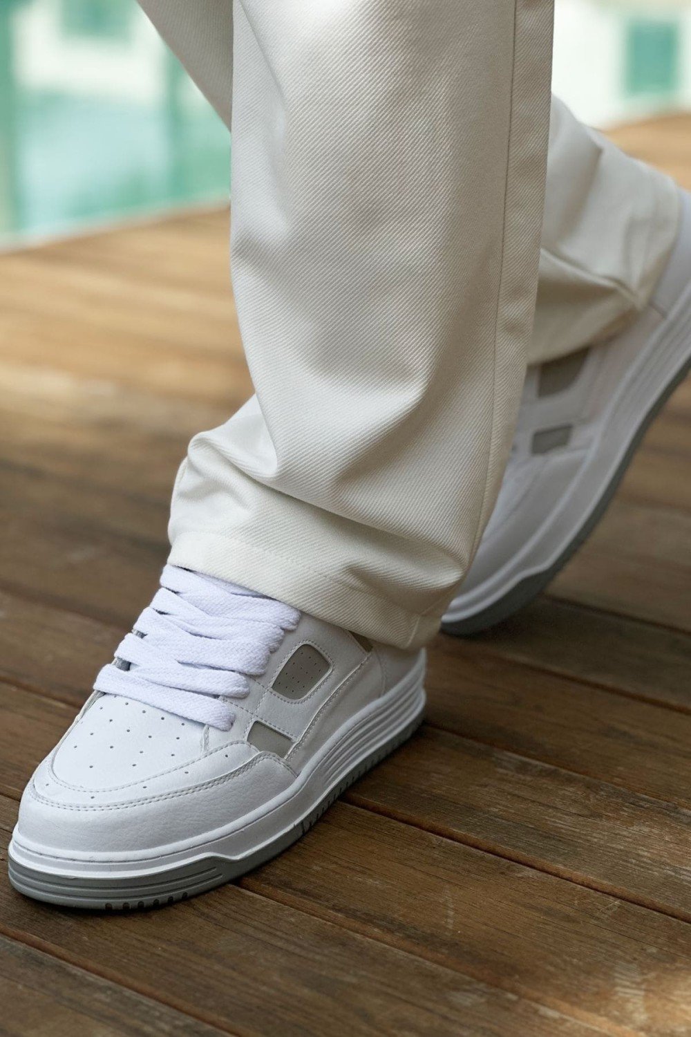 CH2410 Avax Erkek Günlük Bağcıklı Cilt Spor Sneaker Ayakkabı CBT - Beyaz/Gri Erkek Ayakkabı CH2410 Avax Erkek Günlük Bağcıklı Cilt Spor Sneaker Ayakkabı CBT - Beyaz/Gri – Chekich Erkek Ayakkabı
