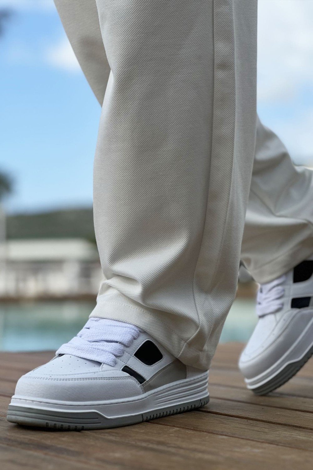 CH2410 Avax Erkek Günlük Bağcıklı Cilt Spor Sneaker Ayakkabı CBT - Beyaz/Siyah Erkek Ayakkabı CH2410 Avax Erkek Günlük Bağcıklı Cilt Spor Sneaker Ayakkabı CBT - Beyaz/Siyah – Chekich Erkek Ayakkabı