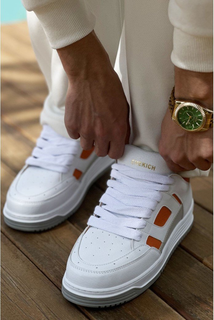 CH2410 Avax Erkek Günlük Bağcıklı Cilt Spor Sneaker Ayakkabı CBT - Beyaz/Turuncu CH2410 Avax Erkek Günlük Bağcıklı Cilt Spor Sneaker Ayakkabı CBT - Beyaz/Turuncu