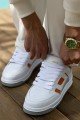 CH2410 Avax Erkek Günlük Bağcıklı Cilt Spor Sneaker Ayakkabı CBT - Beyaz/Turuncu Erkek Ayakkabı CH2410 Avax Erkek Günlük Bağcıklı Cilt Spor Sneaker Ayakkabı CBT - Beyaz/Turuncu – Chekich Erkek Ayakkabı