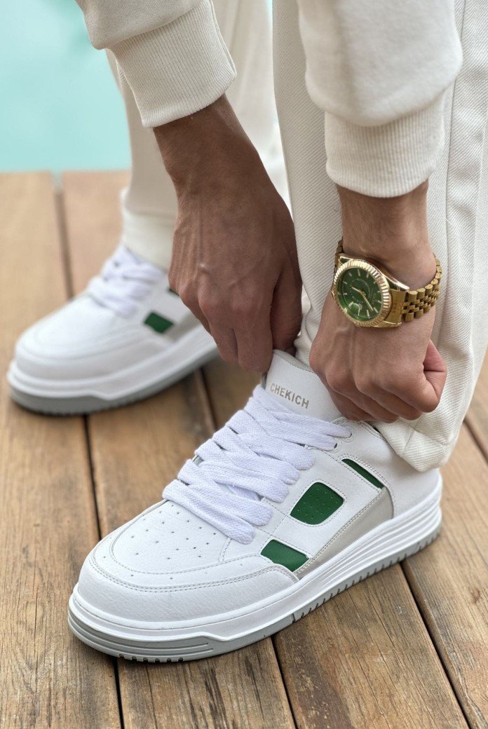 CH2410 Avax Erkek Günlük Bağcıklı Cilt Spor Sneaker Ayakkabı CBT - Beyaz/Yeşil CH2410 Avax Erkek Günlük Bağcıklı Cilt Spor Sneaker Ayakkabı CBT - Beyaz/Yeşil