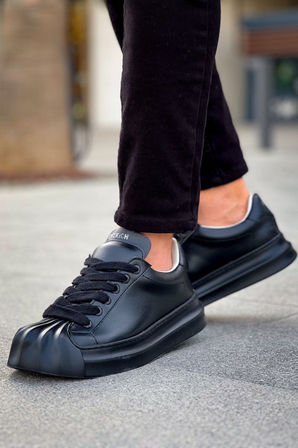 CH2411 Artenay Erkek Günlük Bağcıklı Cilt Spor Sneaker Ayakkabı CST - Siyah Erkek Ayakkabı CH2411 Artenay Erkek Günlük Bağcıklı Cilt Spor Sneaker Ayakkabı CST - Siyah – Chekich Erkek Ayakkabı