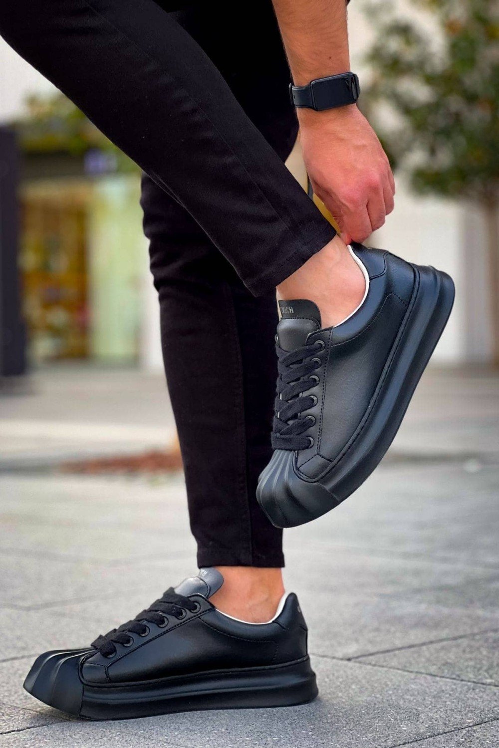CH2411 Artenay Erkek Günlük Bağcıklı Cilt Spor Sneaker Ayakkabı CST - Siyah Erkek Ayakkabı CH2411 Artenay Erkek Günlük Bağcıklı Cilt Spor Sneaker Ayakkabı CST - Siyah – Chekich Erkek Ayakkabı