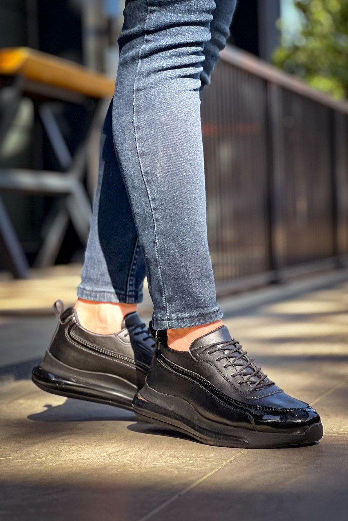 CH2419 Cools Erkek Günlük Bağcıklı Cilt Rugan Spor Sneaker Ayakkabı CRST - Siyah CH2419 Cools Erkek Günlük Bağcıklı Cilt Rugan Spor Sneaker Ayakkabı CRST - Siyah