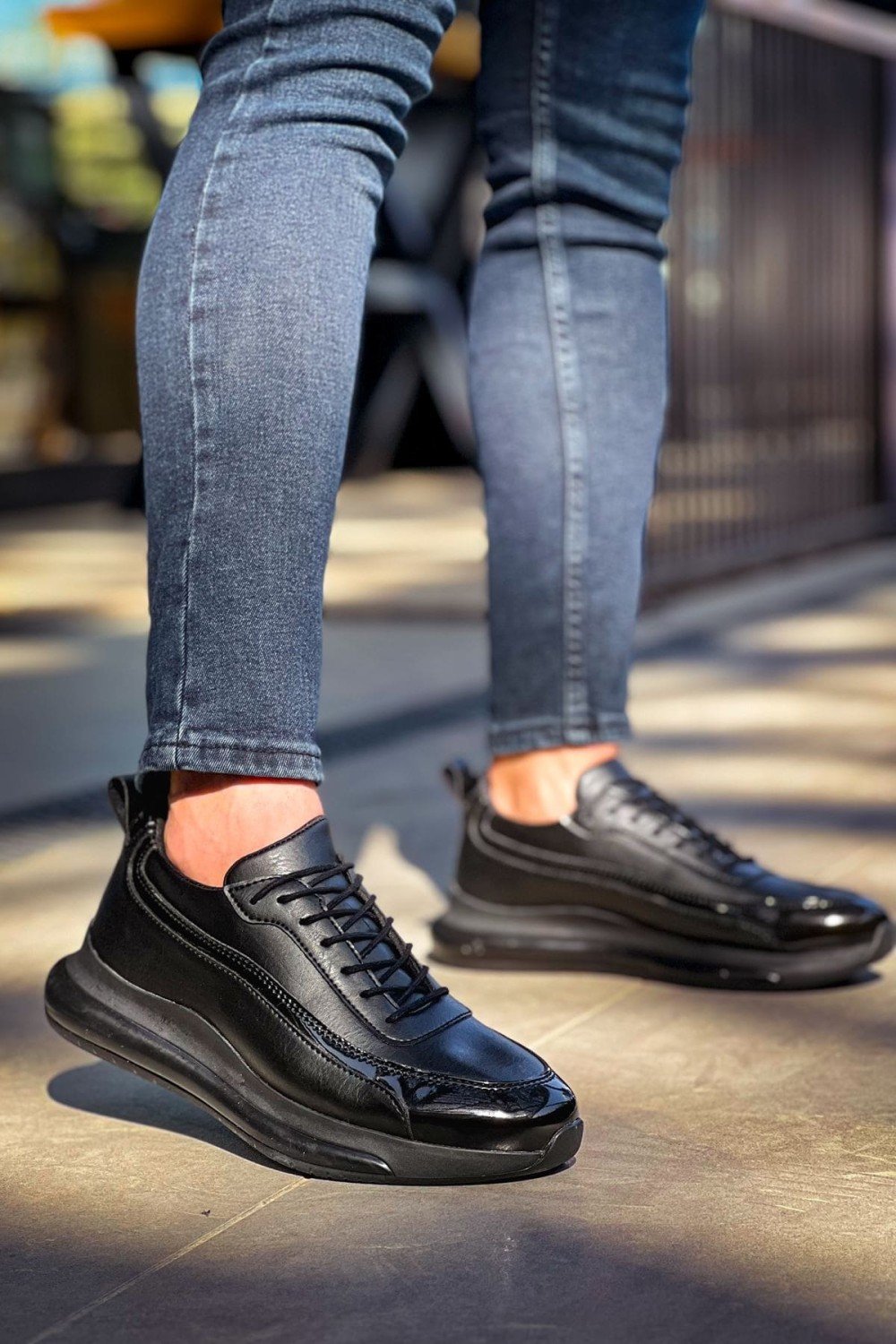 CH2419 Cools Erkek Günlük Bağcıklı Cilt Rugan Spor Sneaker Ayakkabı CRST - Siyah Erkek Ayakkabı CH2419 Cools Erkek Günlük Bağcıklı Cilt Rugan Spor Sneaker Ayakkabı CRST - Siyah – Chekich Erkek Ayakkabı