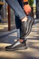 CH2419 Cools Erkek Günlük Bağcıklı Cilt Rugan Spor Sneaker Ayakkabı CRST - Siyah Erkek Ayakkabı CH2419 Cools Erkek Günlük Bağcıklı Cilt Rugan Spor Sneaker Ayakkabı CRST - Siyah – Chekich Erkek Ayakkabı