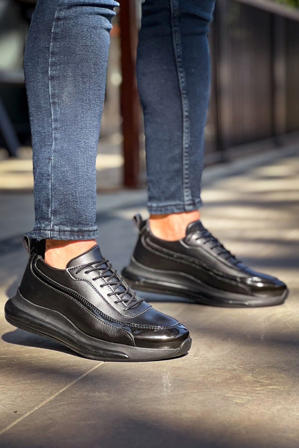 CH2419 Cools Erkek Günlük Bağcıklı Cilt Rugan Spor Sneaker Ayakkabı CRST - Siyah Erkek Ayakkabı CH2419 Cools Erkek Günlük Bağcıklı Cilt Rugan Spor Sneaker Ayakkabı CRST - Siyah – Chekich Erkek Ayakkabı