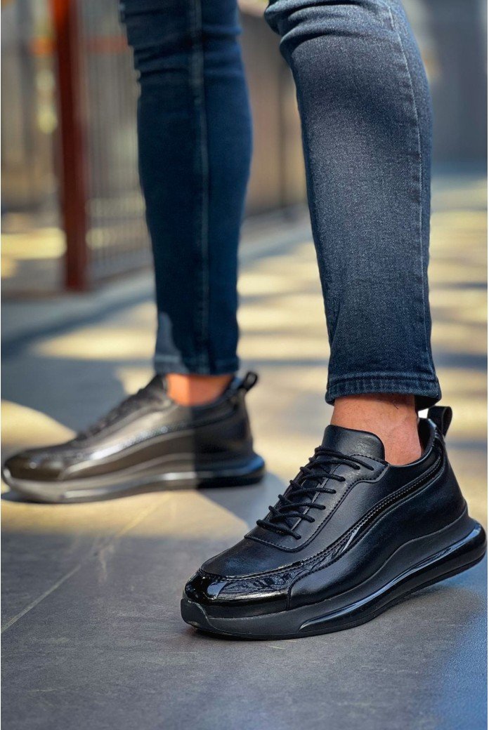 CH2419 Cools Erkek Günlük Bağcıklı Cilt Rugan Spor Sneaker Ayakkabı CRST - Siyah CH2419 Cools Erkek Günlük Bağcıklı Cilt Rugan Spor Sneaker Ayakkabı CRST - Siyah