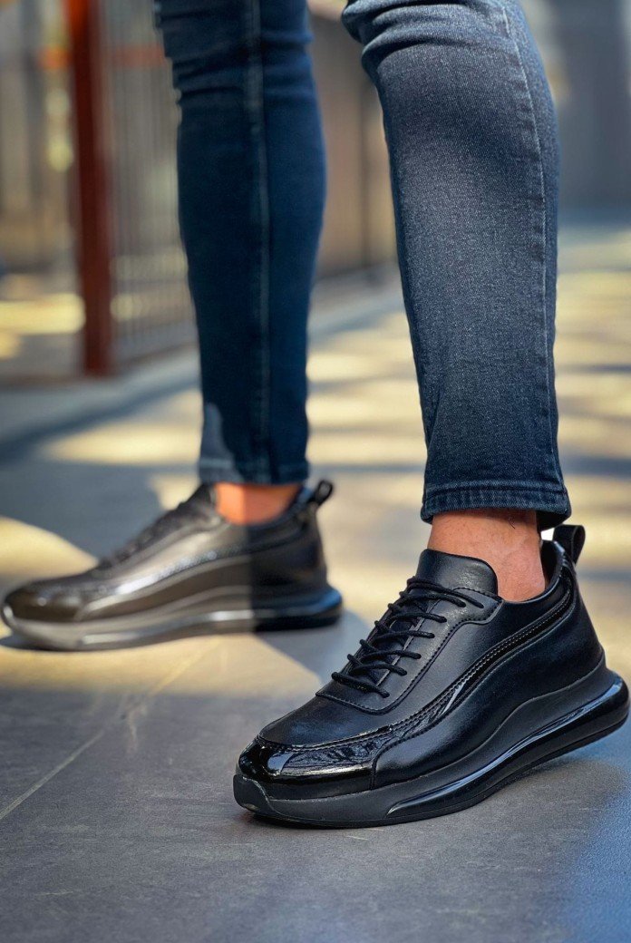 CH2419 Cools Erkek Günlük Bağcıklı Cilt Rugan Spor Sneaker Ayakkabı CRST - Siyah CH2419 Cools Erkek Günlük Bağcıklı Cilt Rugan Spor Sneaker Ayakkabı CRST - Siyah
