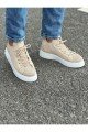 CH2423 During Erkek Günlük Bağcıklı Triko Spor Sneaker Ayakkabı TBT - Bej – Chekich Erkek Ayakkabı