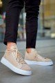 CH2423 During Erkek Günlük Bağcıklı Triko Spor Sneaker Ayakkabı TBT - Bej – Chekich Erkek Ayakkabı