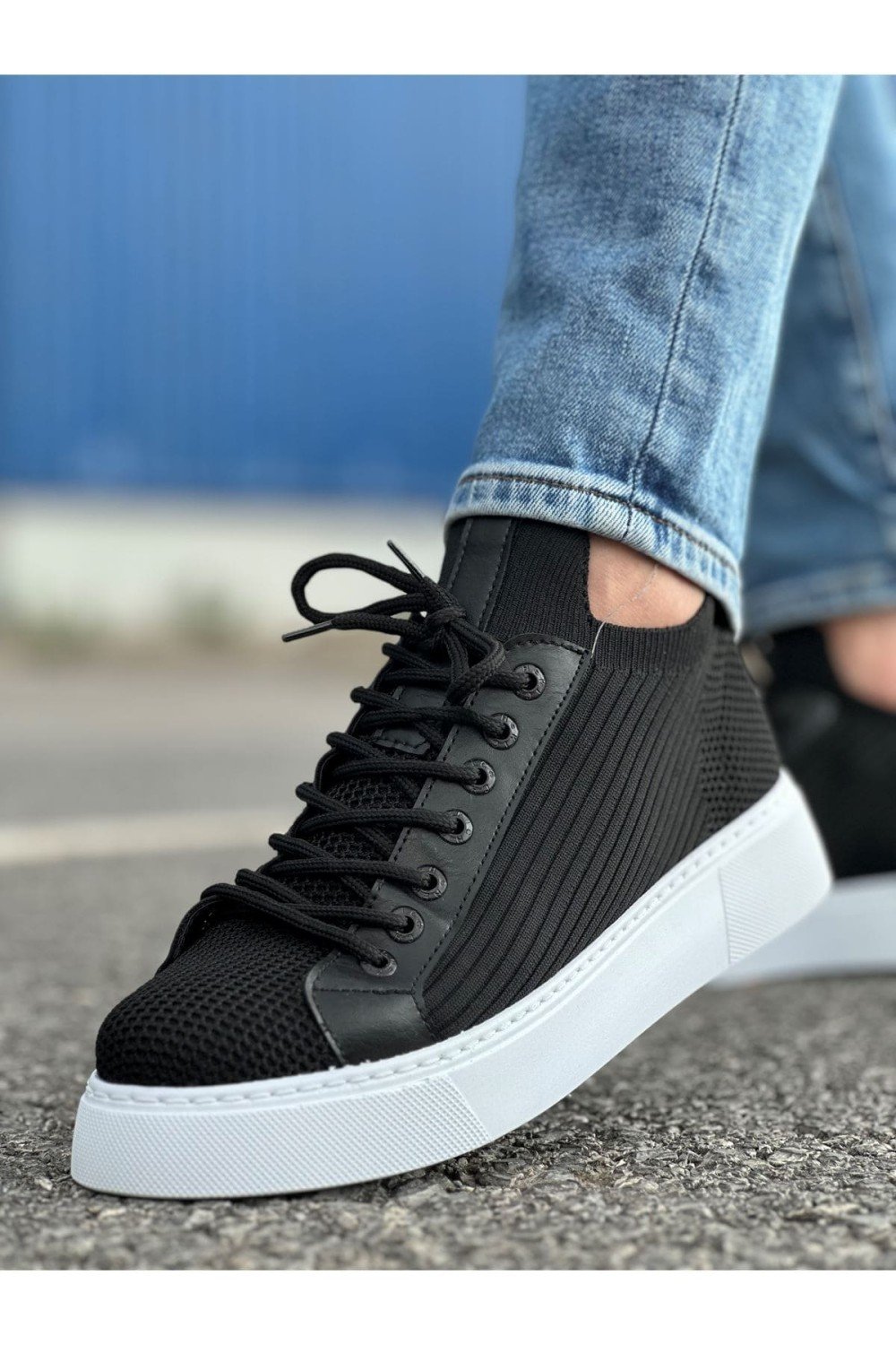 CH2423 During Erkek Günlük Bağcıklı Triko Spor Sneaker Ayakkabı TBT - Siyah – Chekich Erkek Ayakkabı