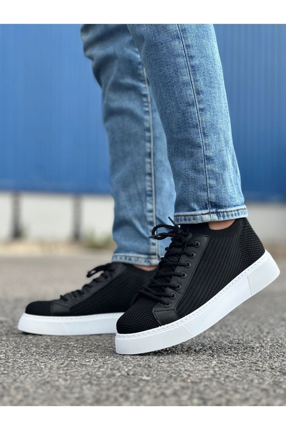 CH2423 During Erkek Günlük Bağcıklı Triko Spor Sneaker Ayakkabı TBT - Siyah – Chekich Erkek Ayakkabı