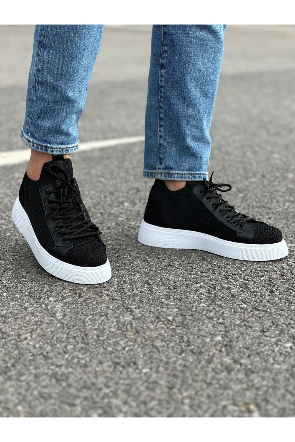 CH2423 During Erkek Günlük Bağcıklı Triko Spor Sneaker Ayakkabı TBT - Siyah – Chekich Erkek Ayakkabı
