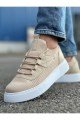 CH2425 Yezz Erkek Günlük Bağcıklı Triko Spor Sneaker Ayakkabı TBT - Bej – Chekich Erkek Ayakkabı