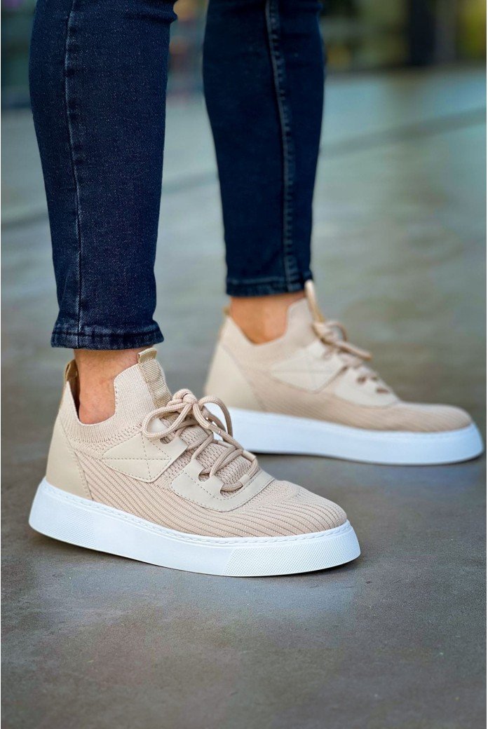 CH2425 Yezz Erkek Günlük Bağcıklı Triko Spor Sneaker Ayakkabı TBT - Bej CH2425 Yezz Erkek Günlük Bağcıklı Triko Spor Sneaker Ayakkabı TBT - Bej