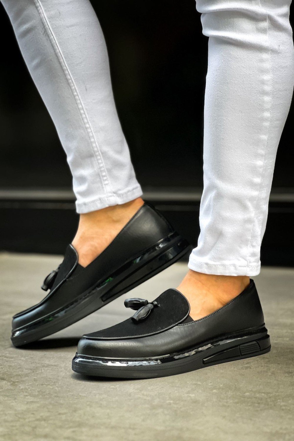 CH2427 Loafer - Xx Erkek Günlük Bağcıksız Corcik Cilt Süet Klasik Ayakkabı CSST - Siyah – Chekich Erkek Ayakkabı