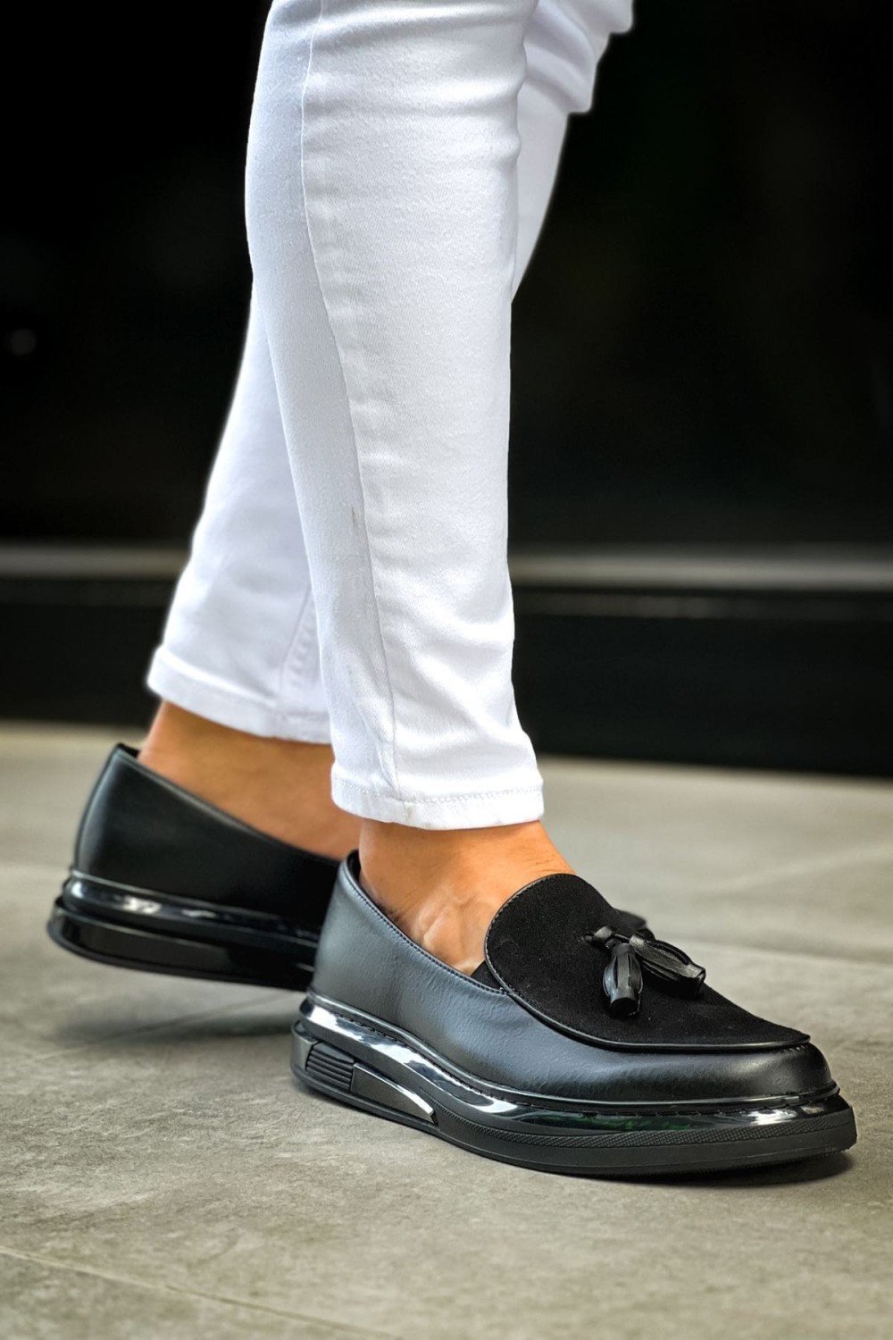 CH2427 Loafer - Xx Erkek Günlük Bağcıksız Corcik Cilt Süet Klasik Ayakkabı CSST - Siyah – Chekich Erkek Ayakkabı