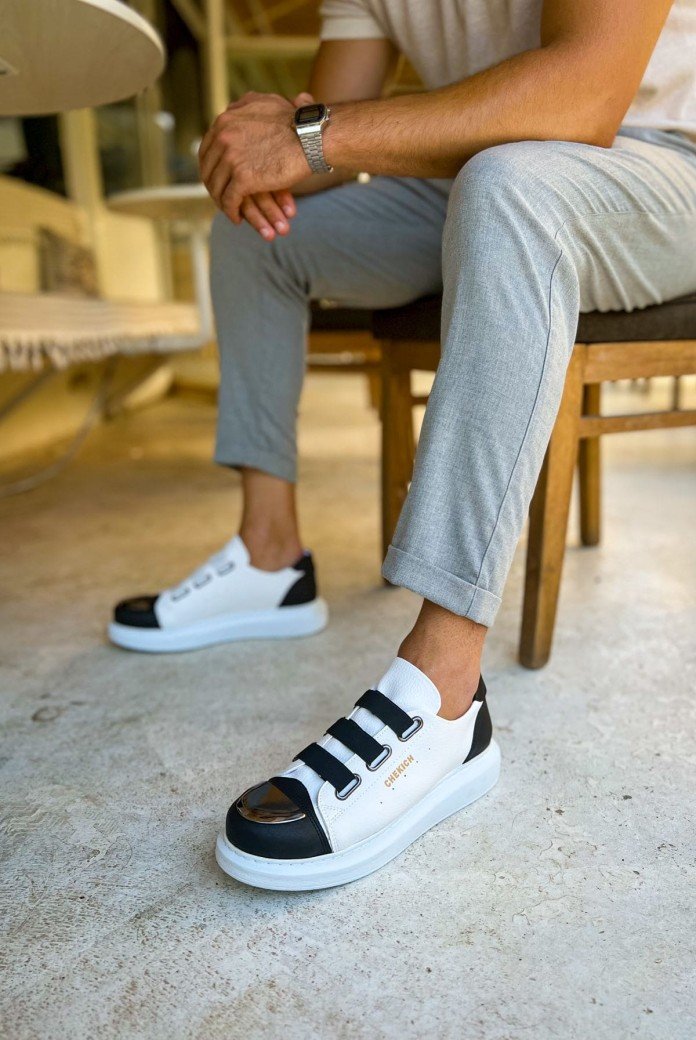 CH251 Mirror Erkek Günlük Lastikli Cilt Spor Sneaker Ayakkabı CBT - Beyaz/Siyah CH251 Mirror Erkek Günlük Lastikli Cilt Spor Sneaker Ayakkabı CBT - Beyaz/Siyah