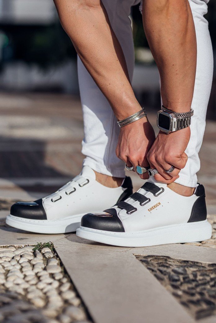 CH251 Mirror Erkek Günlük Lastikli Cilt Spor Sneaker Ayakkabı CBT - Beyaz/Siyah CH251 Mirror Erkek Günlük Lastikli Cilt Spor Sneaker Ayakkabı CBT - Beyaz/Siyah