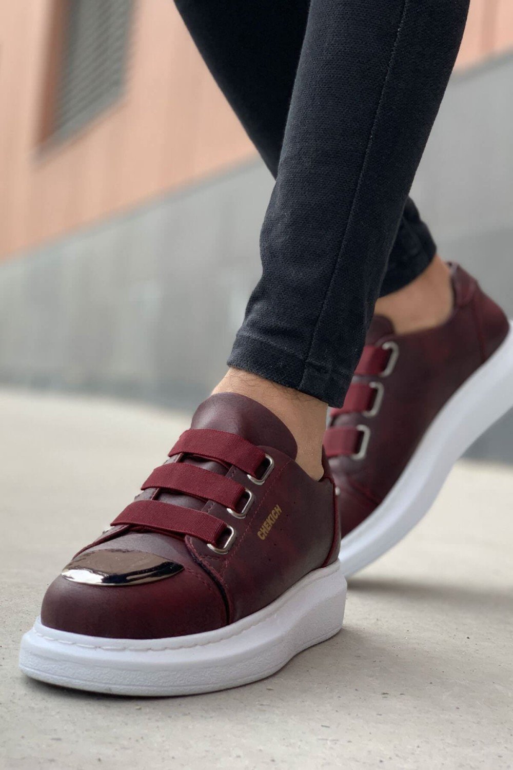 CH251 Mirror Erkek Günlük Lastikli Cilt Spor Sneaker Ayakkabı CBT - Bordo Erkek Ayakkabı CH251 Mirror Erkek Günlük Lastikli Cilt Spor Sneaker Ayakkabı CBT - Bordo – Chekich Erkek Ayakkabı