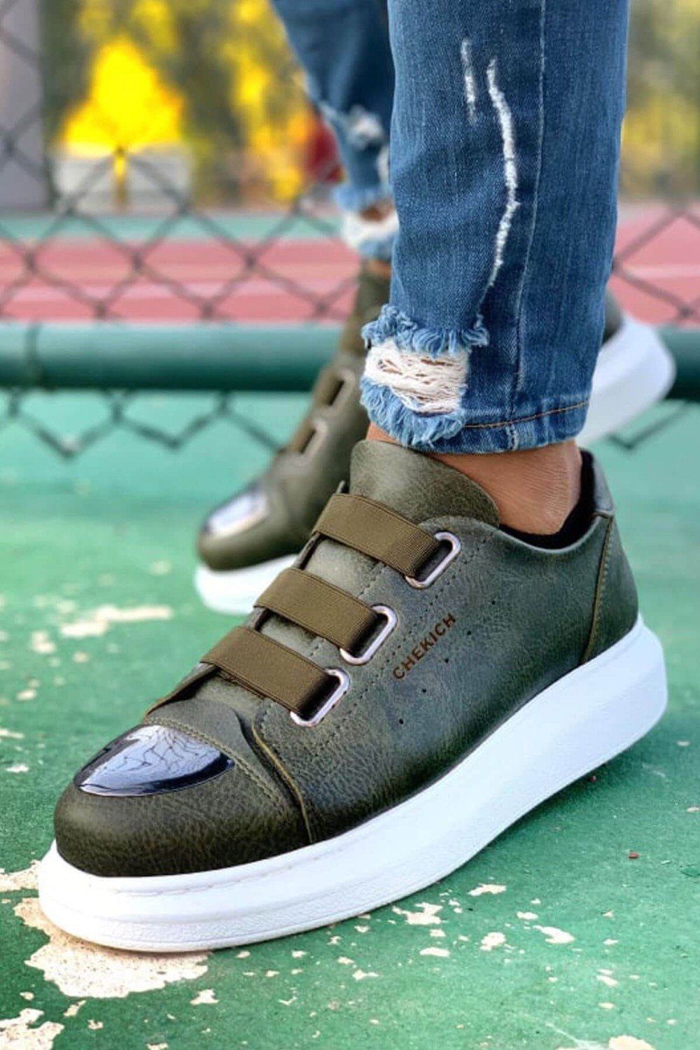 CH251 Mirror Erkek Günlük Lastikli Cilt Spor Sneaker Ayakkabı CBT - Haki Erkek Ayakkabı CH251 Mirror Erkek Günlük Lastikli Cilt Spor Sneaker Ayakkabı CBT - Haki – Chekich Erkek Ayakkabı