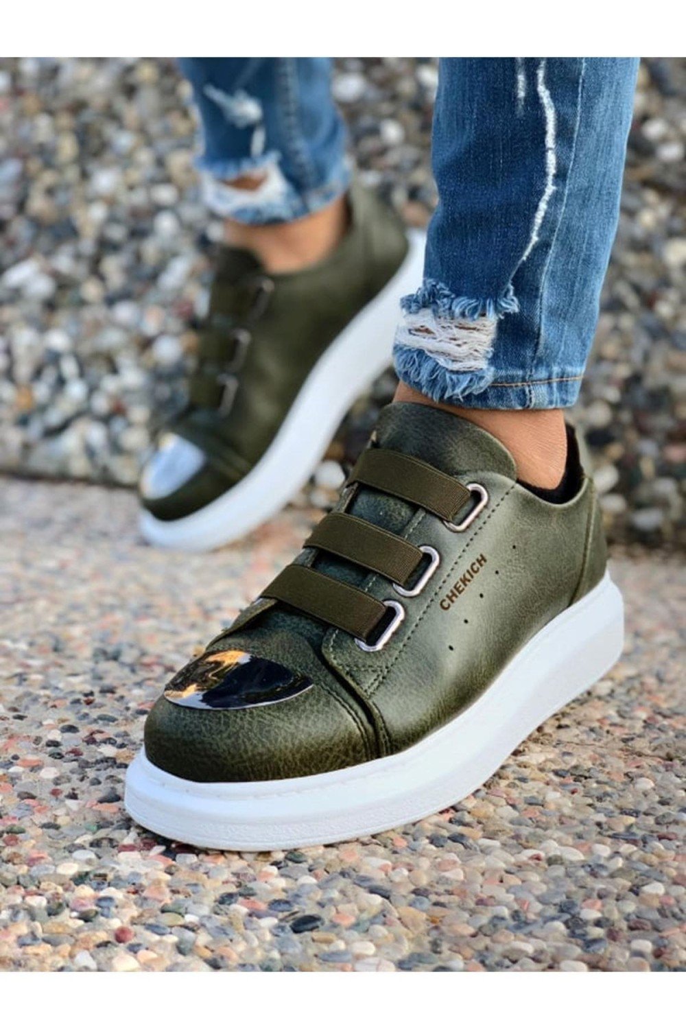 CH251 Mirror Erkek Günlük Lastikli Cilt Spor Sneaker Ayakkabı CBT - Haki Erkek Ayakkabı CH251 Mirror Erkek Günlük Lastikli Cilt Spor Sneaker Ayakkabı CBT - Haki – Chekich Erkek Ayakkabı