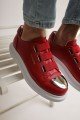 CH251 Mirror Erkek Günlük Lastikli Cilt Spor Sneaker Ayakkabı CBT - Kırmızı – Chekich Erkek Ayakkabı