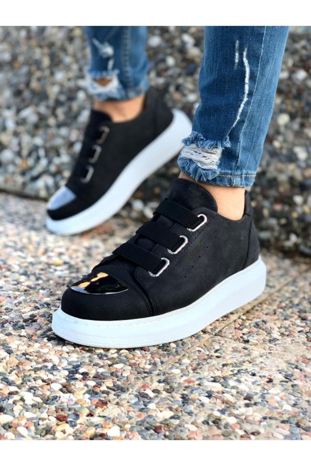 CH251 Mirror Erkek Günlük Lastikli Cilt Spor Sneaker Ayakkabı CBT - Siyah – Chekich Erkek Ayakkabı