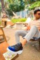 CH251 Mirror Erkek Günlük Lastikli Cilt Spor Sneaker Ayakkabı CBT - Siyah/Mavi – Chekich Erkek Ayakkabı