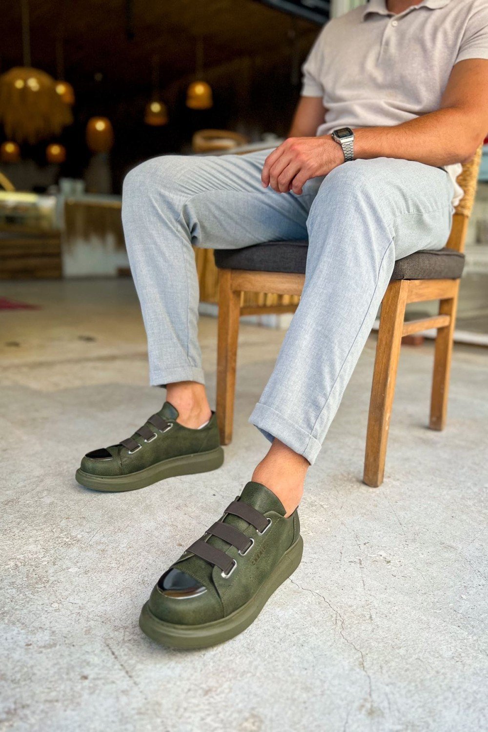 CH251 Mirror Erkek Günlük Lastikli Cilt Spor Sneaker Ayakkabı CHT - Haki Erkek Ayakkabı CH251 Mirror Erkek Günlük Lastikli Cilt Spor Sneaker Ayakkabı CHT - Haki – Chekich Erkek Ayakkabı