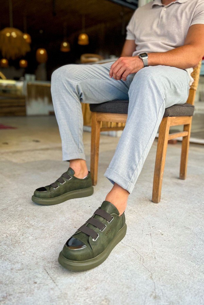 CH251 Mirror Erkek Günlük Lastikli Cilt Spor Sneaker Ayakkabı CHT - Haki CH251 Mirror Erkek Günlük Lastikli Cilt Spor Sneaker Ayakkabı CHT - Haki