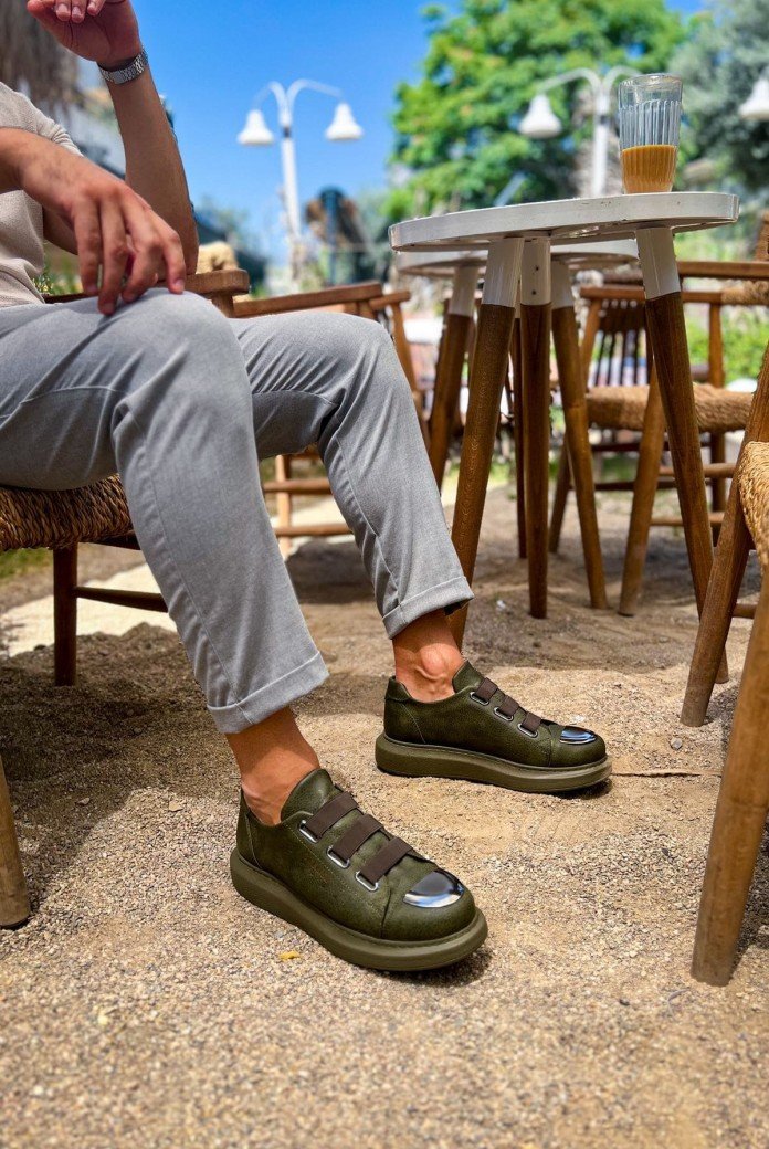 CH251 Mirror Erkek Günlük Lastikli Cilt Spor Sneaker Ayakkabı CHT - Haki CH251 Mirror Erkek Günlük Lastikli Cilt Spor Sneaker Ayakkabı CHT - Haki