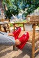 CH251 Mirror Erkek Günlük Lastikli Cilt Spor Sneaker Ayakkabı CKT - Kırmızı – Chekich Erkek Ayakkabı