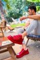 CH251 Mirror Erkek Günlük Lastikli Cilt Spor Sneaker Ayakkabı CKT - Kırmızı – Chekich Erkek Ayakkabı