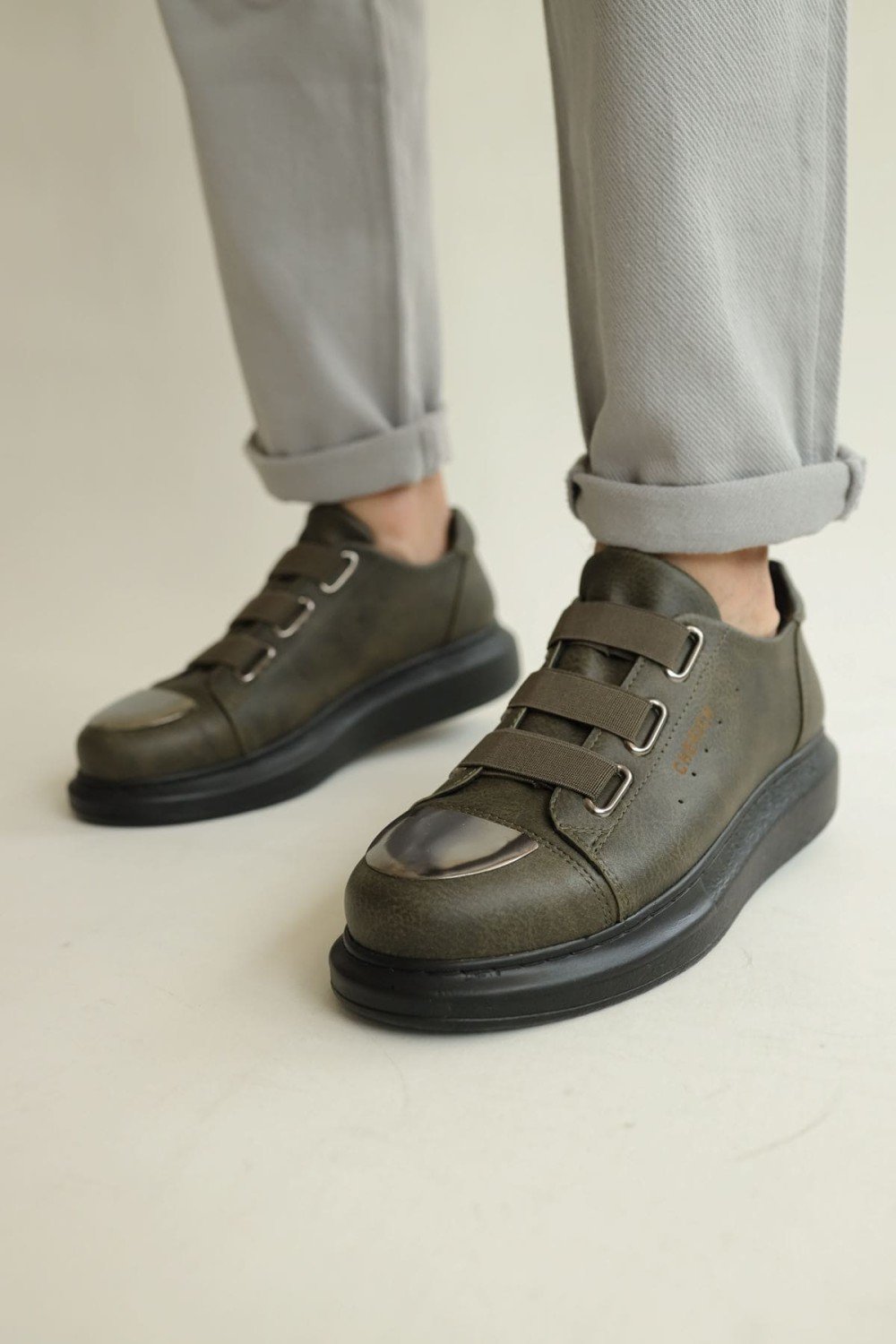 CH251 Mirror Erkek Günlük Lastikli Cilt Spor Sneaker Ayakkabı CST - Haki – Chekich Erkek Ayakkabı