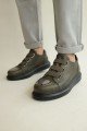 CH251 Mirror Erkek Günlük Lastikli Cilt Spor Sneaker Ayakkabı CST - Haki