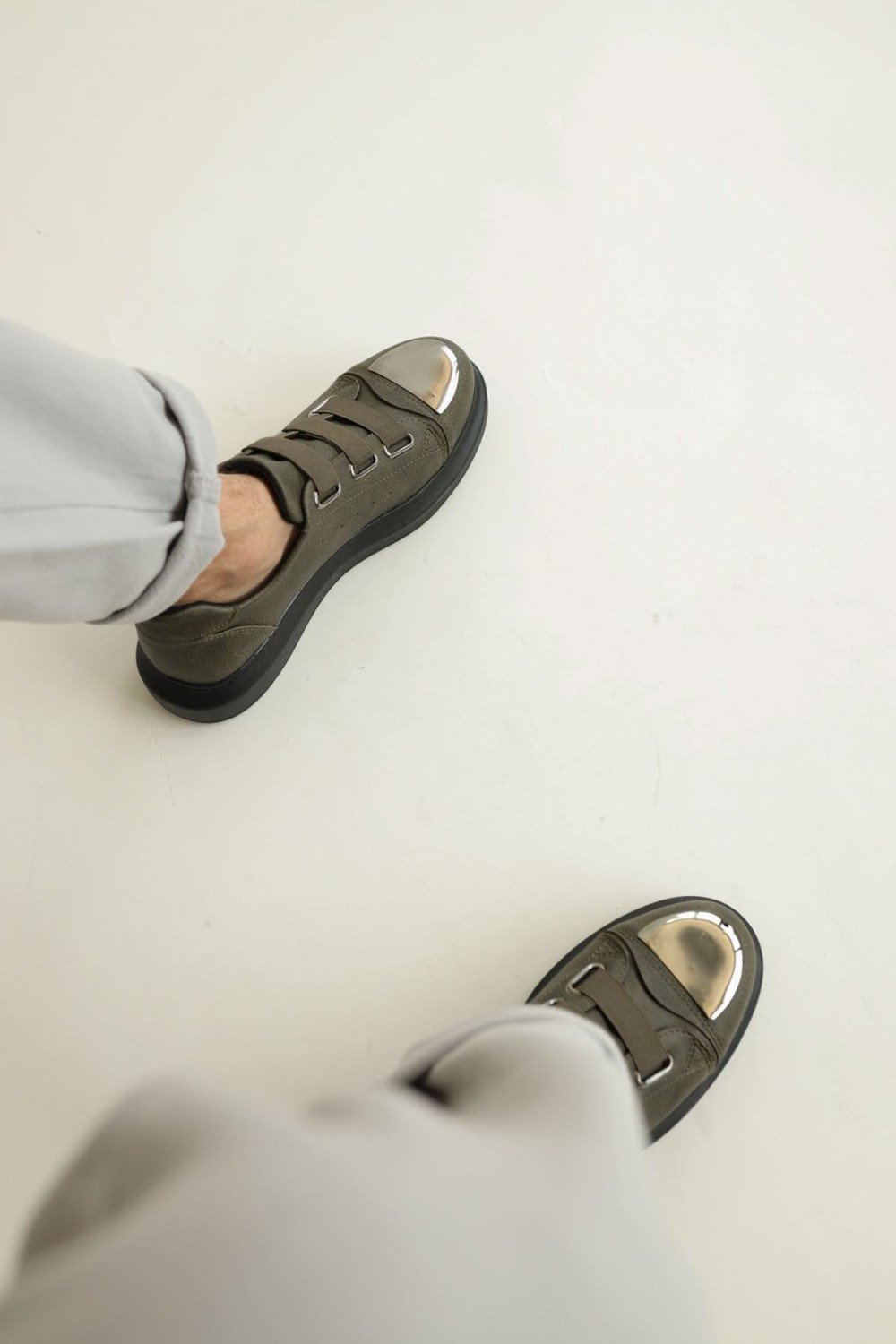 CH251 Mirror Erkek Günlük Lastikli Cilt Spor Sneaker Ayakkabı CST - Haki – Chekich Erkek Ayakkabı