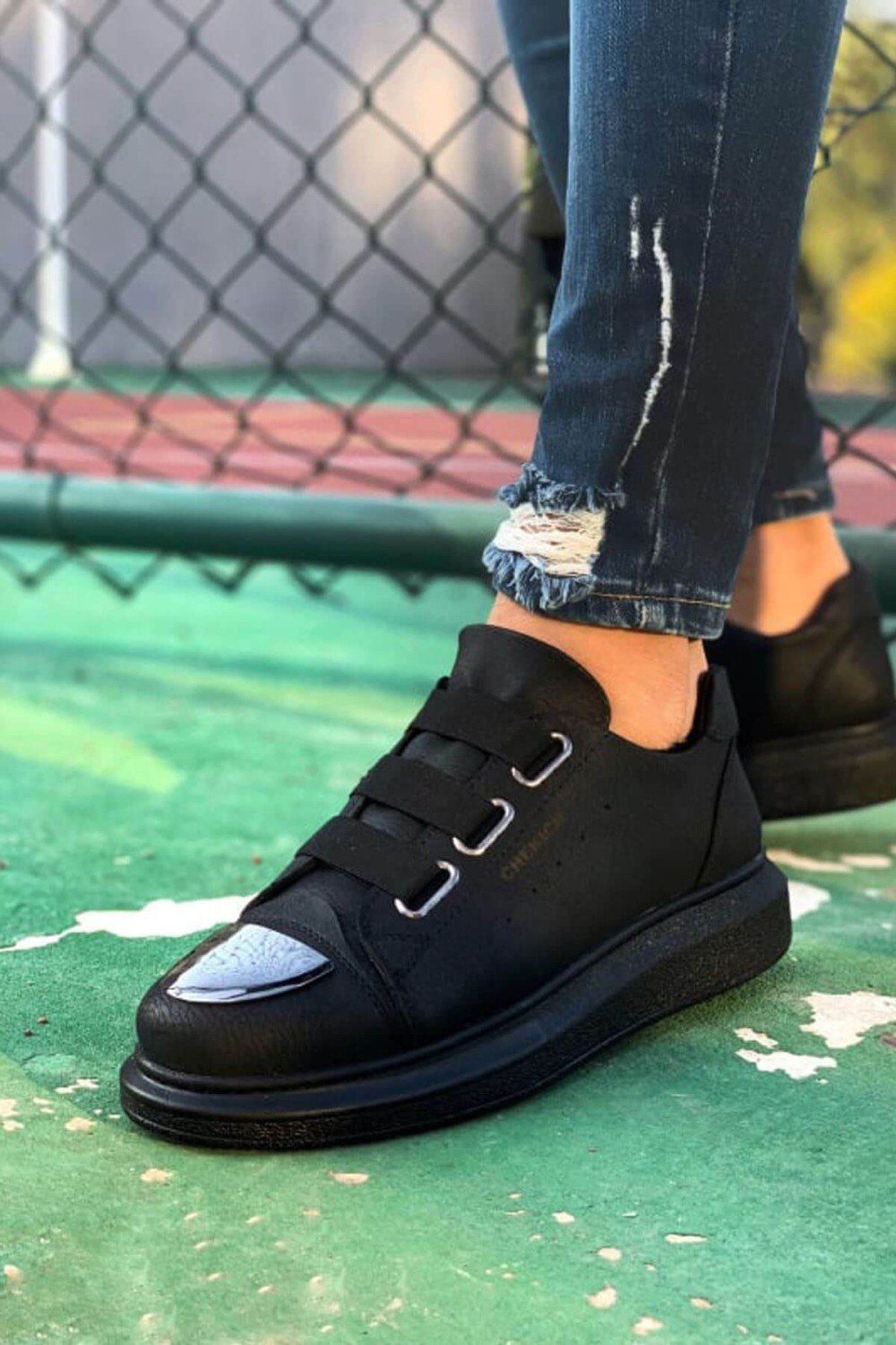 CH251 Mirror Erkek Günlük Lastikli Cilt Spor Sneaker Ayakkabı CST - Siyah – Chekich Erkek Ayakkabı