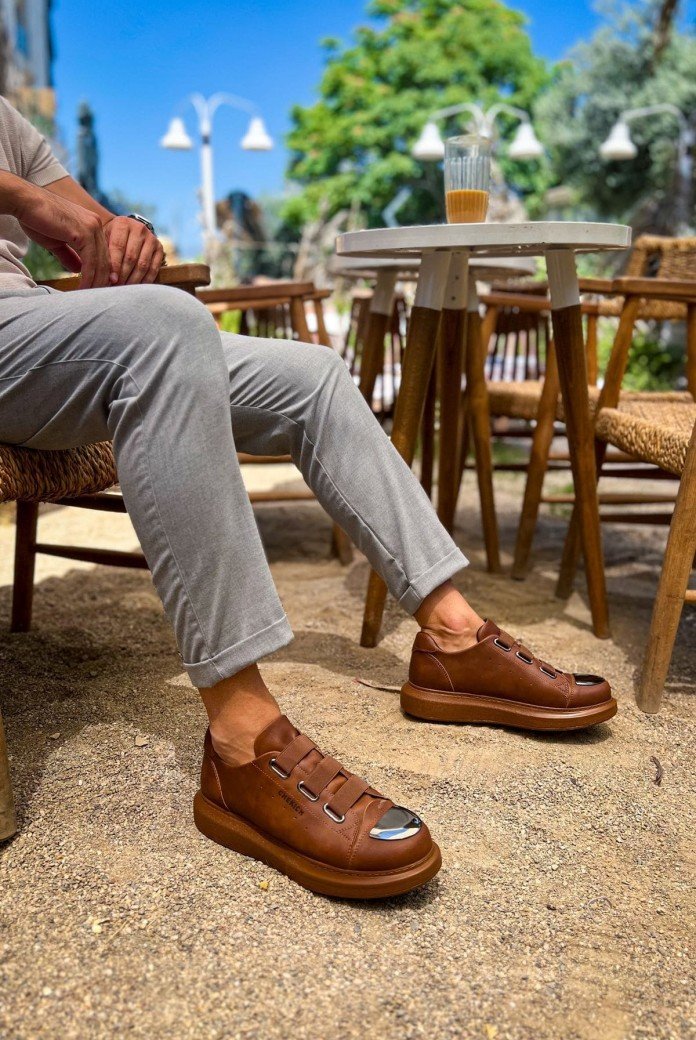 CH251 Mirror Erkek Günlük Lastikli Cilt Spor Sneaker Ayakkabı CTT - Taba CH251 Mirror Erkek Günlük Lastikli Cilt Spor Sneaker Ayakkabı CTT - Taba