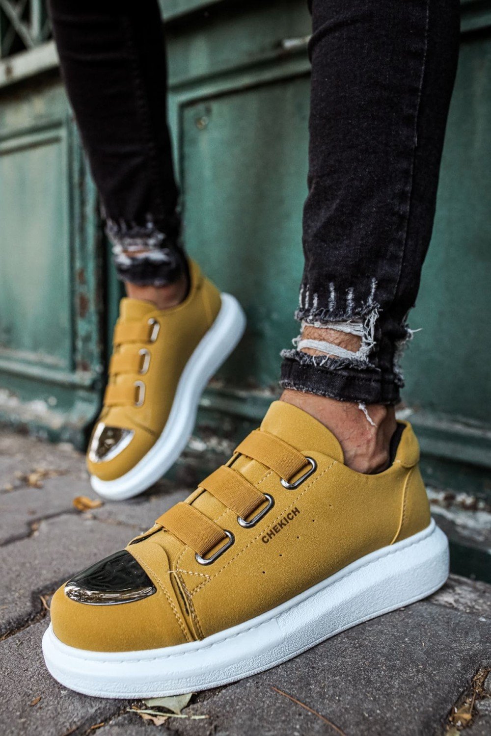 CH251 Mirror Erkek Günlük Lastikli Süet Spor Sneaker Ayakkabı SBT - Sarı – Chekich Erkek Ayakkabı