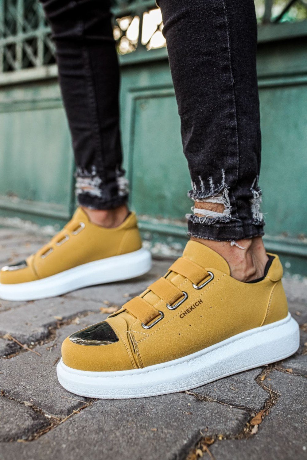 CH251 Mirror Erkek Günlük Lastikli Süet Spor Sneaker Ayakkabı SBT - Sarı – Chekich Erkek Ayakkabı