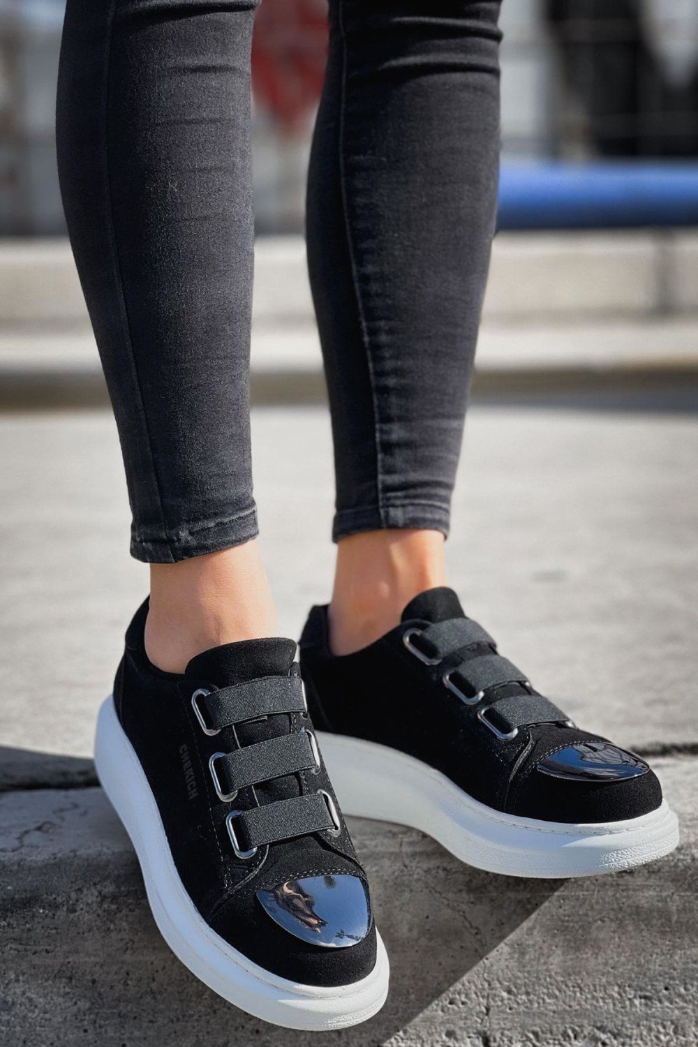 CH251 Mirror Erkek Günlük Lastikli Süet Spor Sneaker Ayakkabı SBT - Siyah – Chekich Erkek Ayakkabı